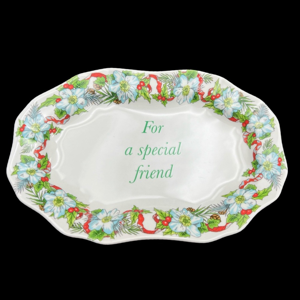 Spode Holidays 2007 “For a Special Friend” Trinket Jewelry Soap Dish 6.5”